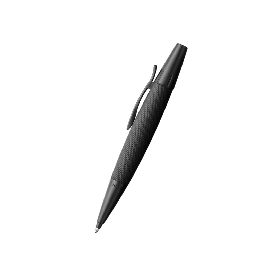 Faber-Castell E-Motion Ballpoint Pen Pure Black Anodized Aluminum — Faber-Castell ballpoint pen — reliable smooth-writing everyday pen, at Cityluxe Singapore