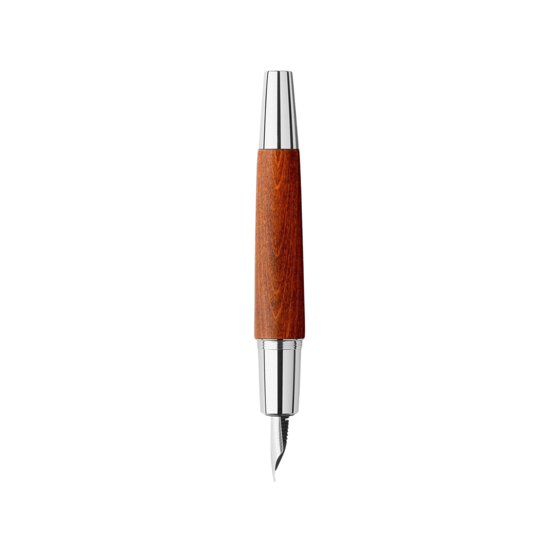 Faber-Castell Emotion Fountain Pen Pearwood Brown Chrome Metal (FPD 2024) — Faber-Castell fountain pen — precision nib writing instrument, at Cityluxe Singapore stationery store