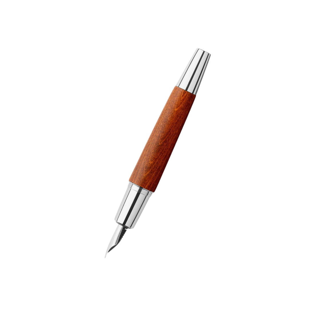 Faber-Castell Emotion Fountain Pen Pearwood Brown Chrome Metal (FPD 2024) — Faber-Castell fountain pen — precision nib writing instrument, at Cityluxe Singapore stationery store