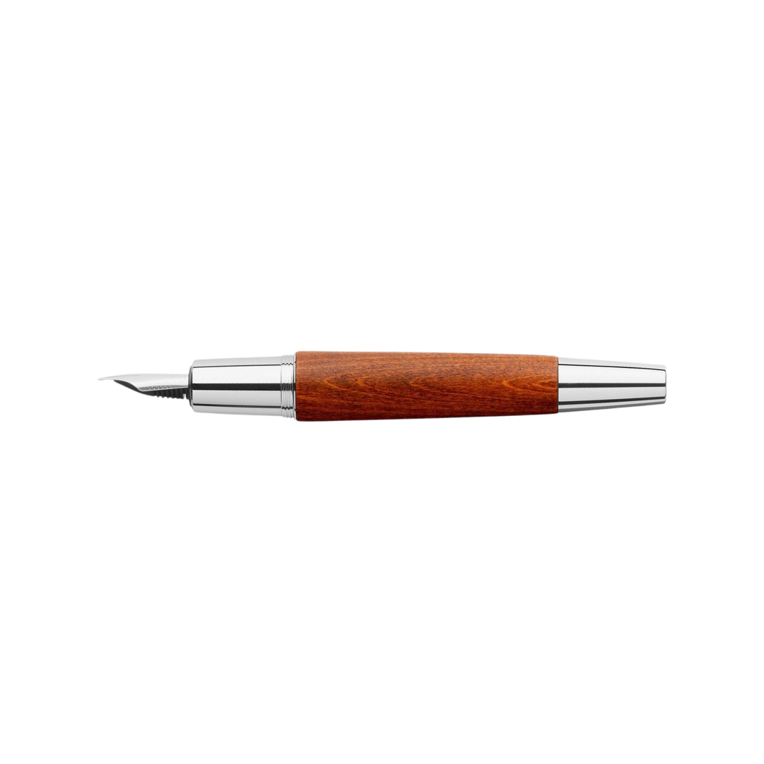 Faber-Castell Emotion Fountain Pen Pearwood Brown Chrome Metal (FPD 2024) — Faber-Castell fountain pen — precision nib writing instrument, at Cityluxe Singapore stationery store
