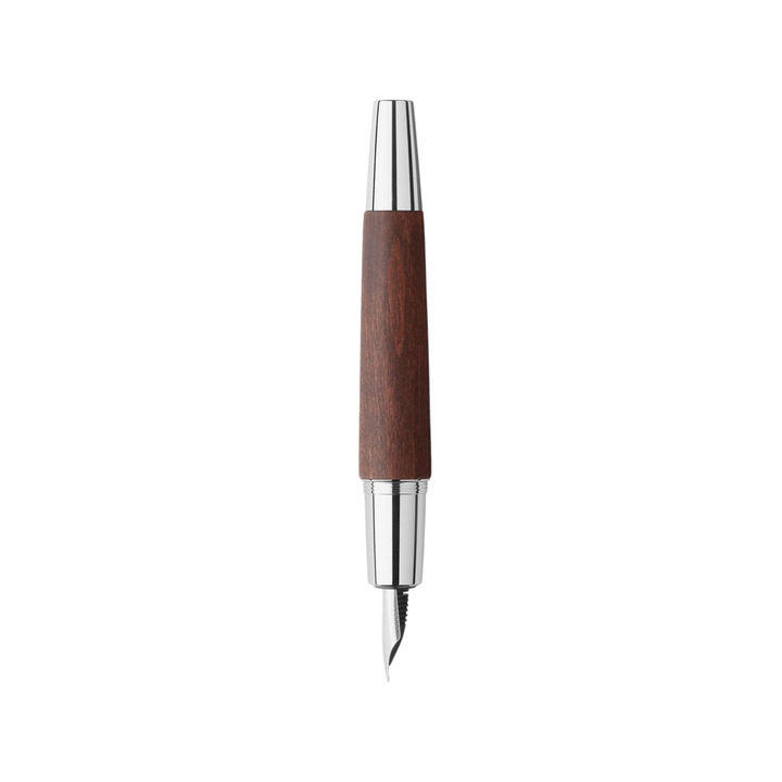 Faber-Castell Emotion Fountain Pen Pearwood Dark Brown Chrome Metal (FPD 2024) — Faber-Castell fountain pen — precision nib writing instrument, at Cityluxe Singapore stationery store