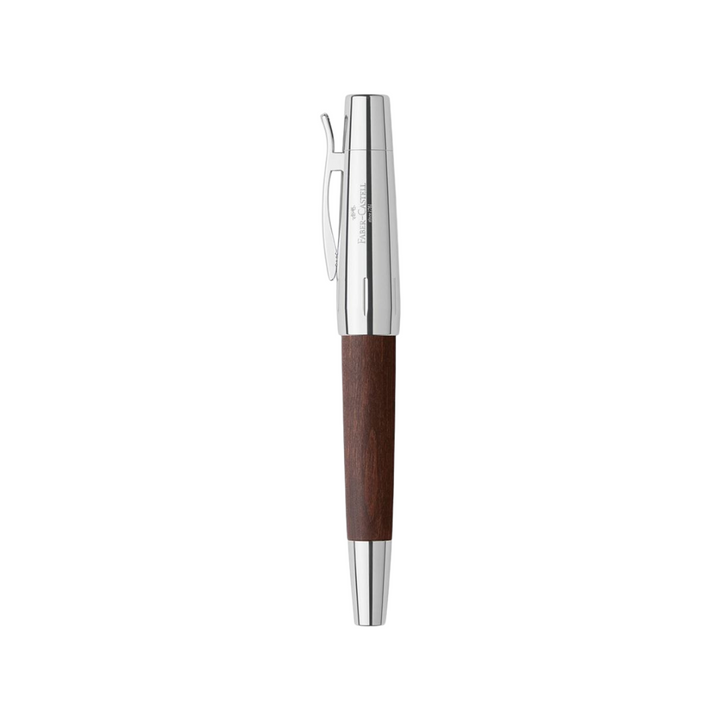 Faber-Castell Emotion Fountain Pen Pearwood Dark Brown Chrome Metal (FPD 2024) — Faber-Castell fountain pen — precision nib writing instrument, at Cityluxe Singapore stationery store