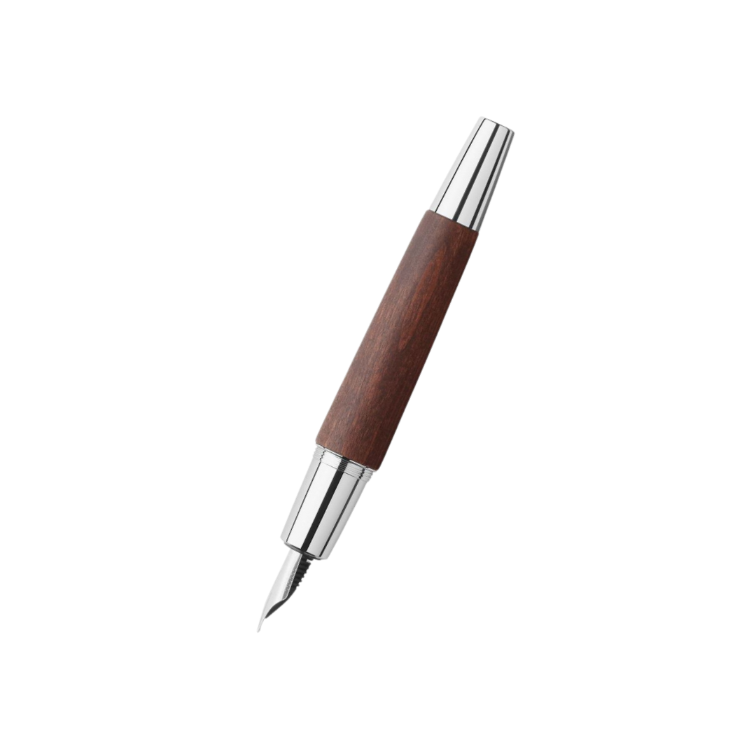 Faber-Castell Emotion Fountain Pen Pearwood Dark Brown Chrome Metal (FPD 2024) — Faber-Castell fountain pen — precision nib writing instrument, at Cityluxe Singapore stationery store