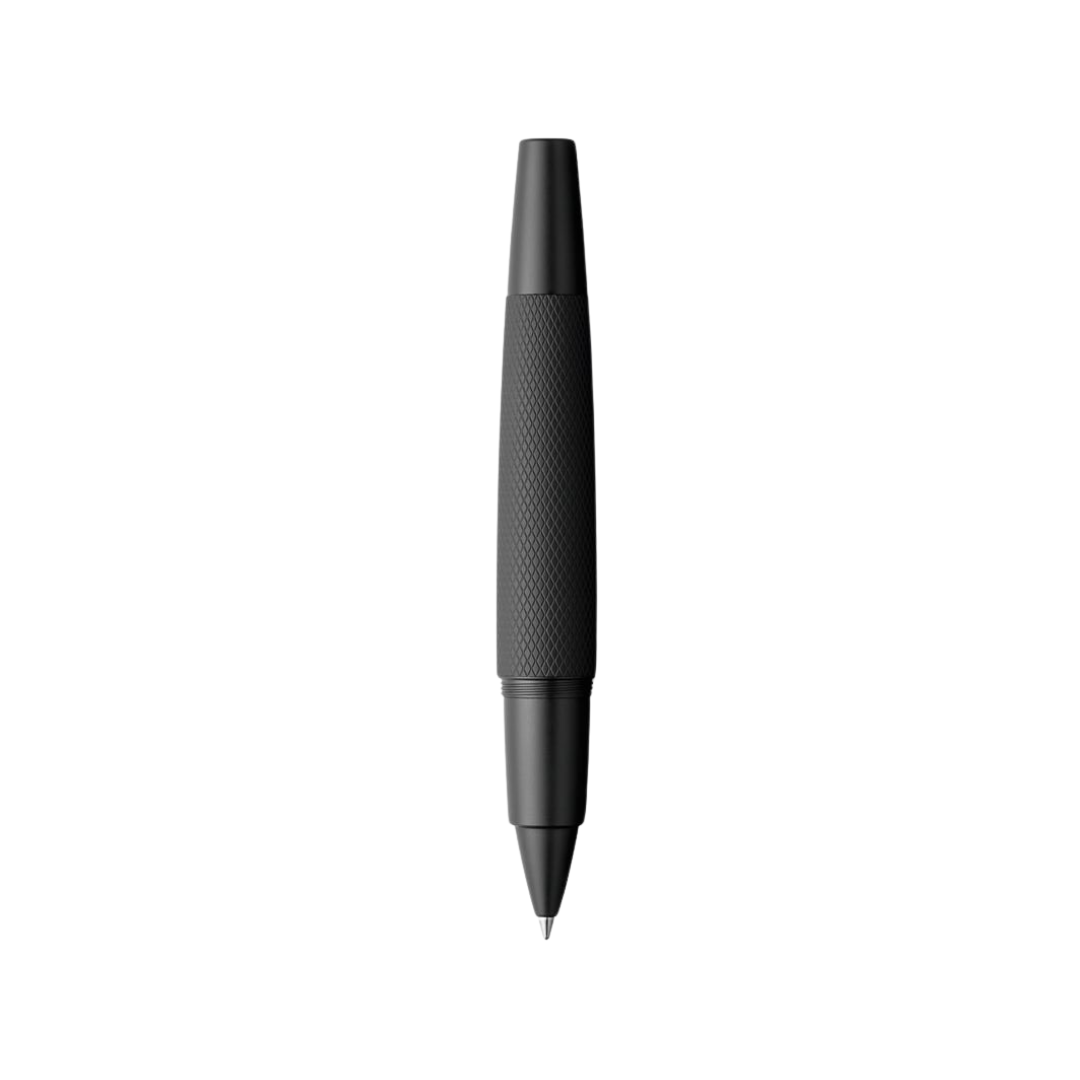 Faber-Castell E-Motion Rollerball Penball Pen Pure Black Anodized Aluminum — Faber-Castell rollerball pen — fluid gel ink writing instrument, at Cityluxe Singapore