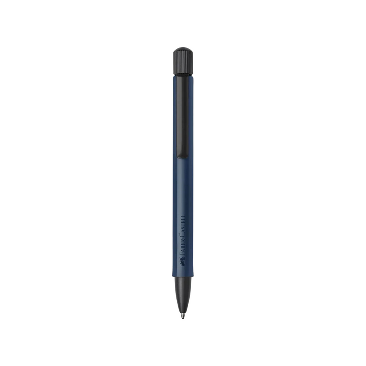 Faber-Castell Hexo Ballpoint Pen - Blue — uncapped with cap posted