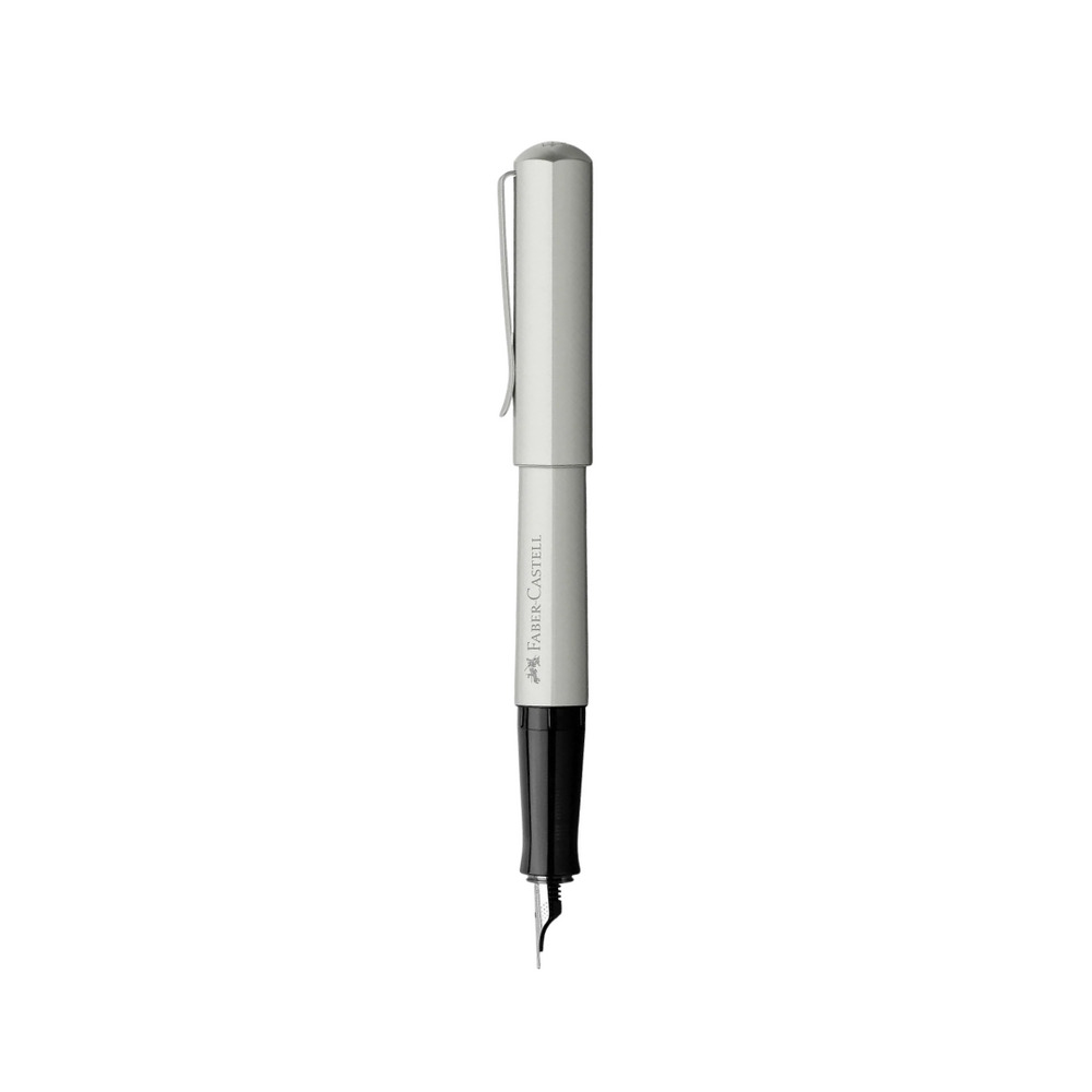 Faber-Castell Hexo Silver Matt Fountain Pen — Faber-Castell fountain pen — precision nib writing instrument, at Cityluxe Singapore stationery store