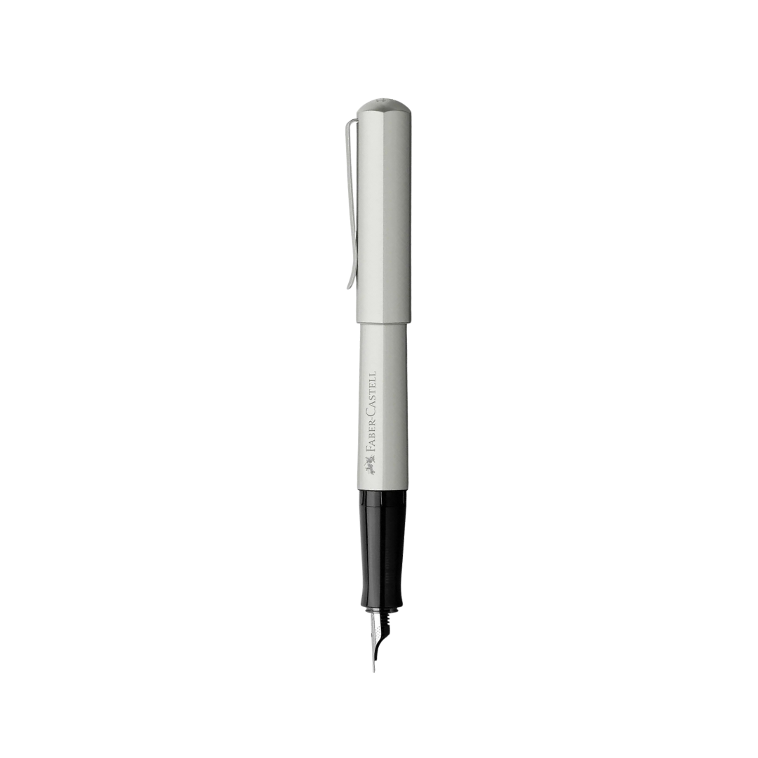 Faber-Castell Hexo Silver Matt Fountain Pen — Faber-Castell fountain pen — precision nib writing instrument, at Cityluxe Singapore stationery store
