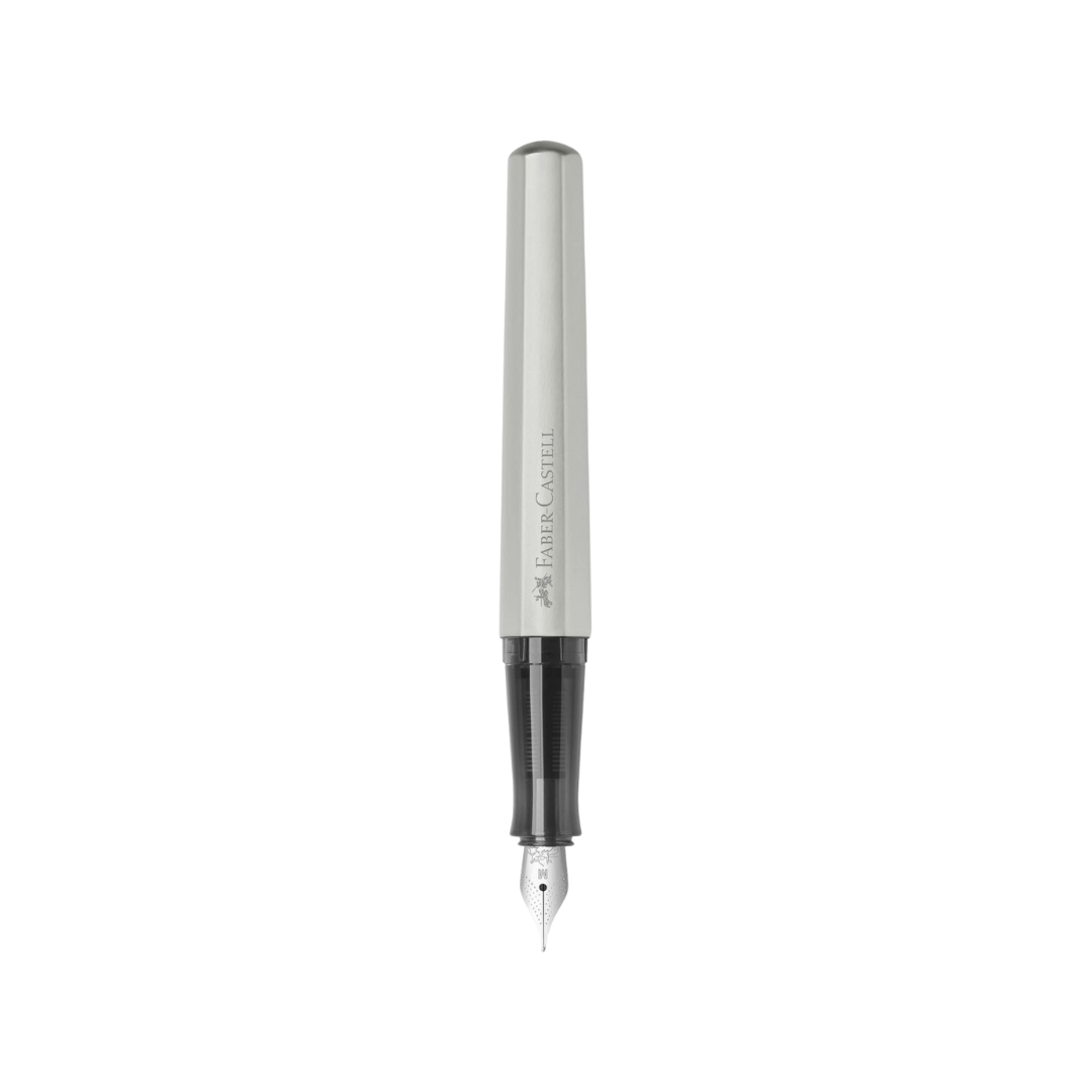 Faber-Castell Hexo Silver Matt Fountain Pen — Faber-Castell fountain pen — precision nib writing instrument, at Cityluxe Singapore stationery store