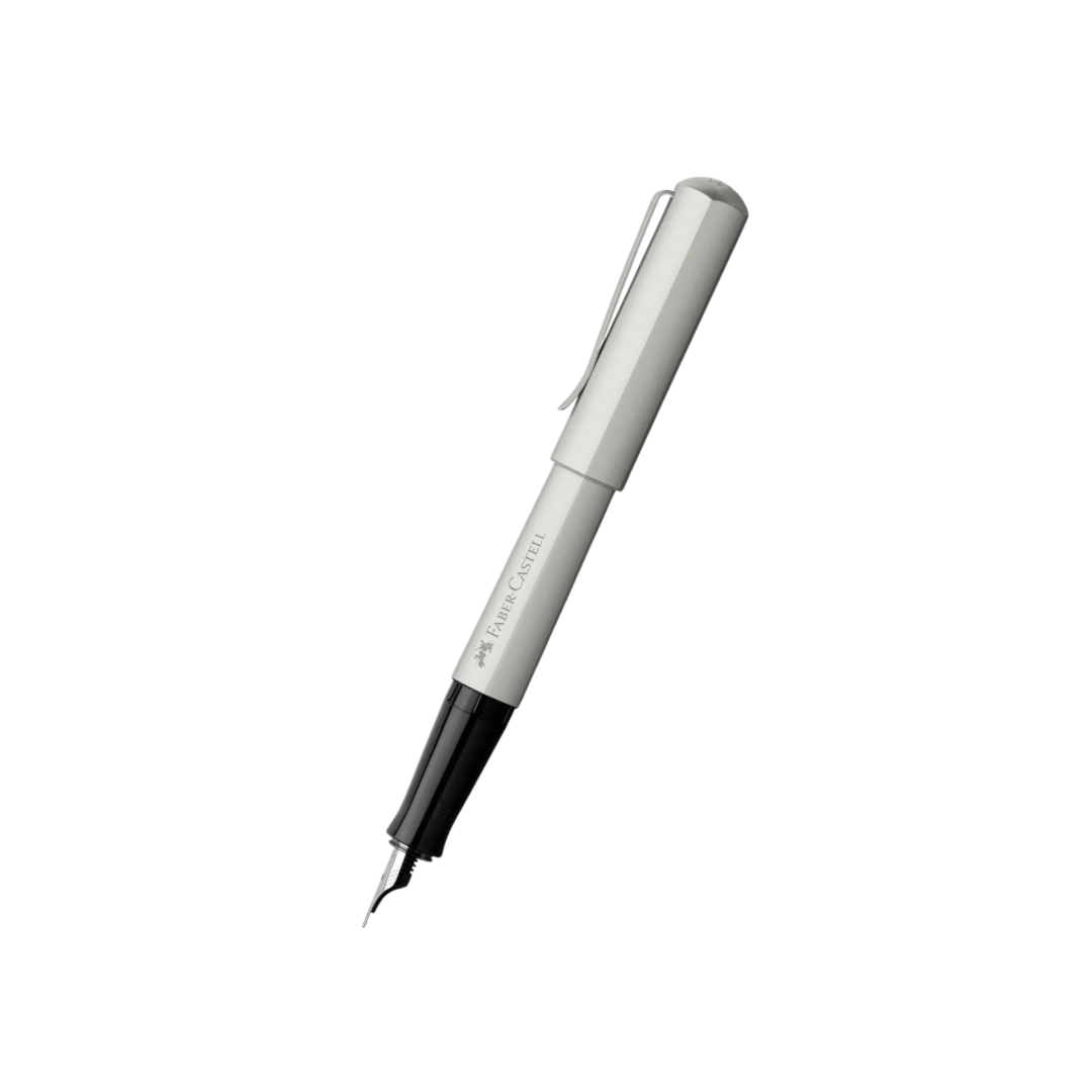 Faber-Castell Hexo Silver Matt Fountain Pen — Faber-Castell fountain pen — precision nib writing instrument, at Cityluxe Singapore stationery store