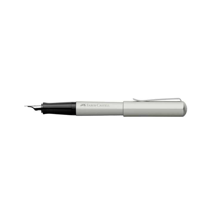 Faber-Castell Hexo Silver Matt Fountain Pen — Faber-Castell fountain pen — precision nib writing instrument, at Cityluxe Singapore stationery store