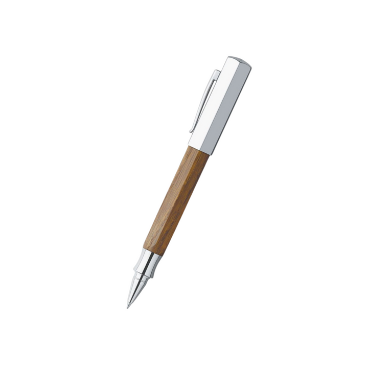 Faber-Castell Ondoro Rollerball Pen Smoked Oak — Faber-Castell rollerball pen — fluid gel ink writing instrument, at Cityluxe Singapore