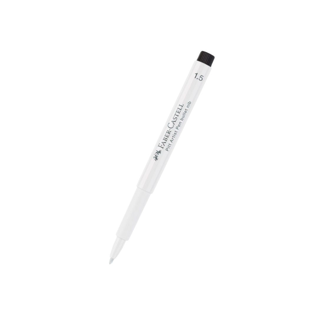 Faber-Castell PITT Artist Pen Bullet Nib 1.5mm White — Faber-Castell fineliner — premium stationery and lifestyle, at Cityluxe Singapore