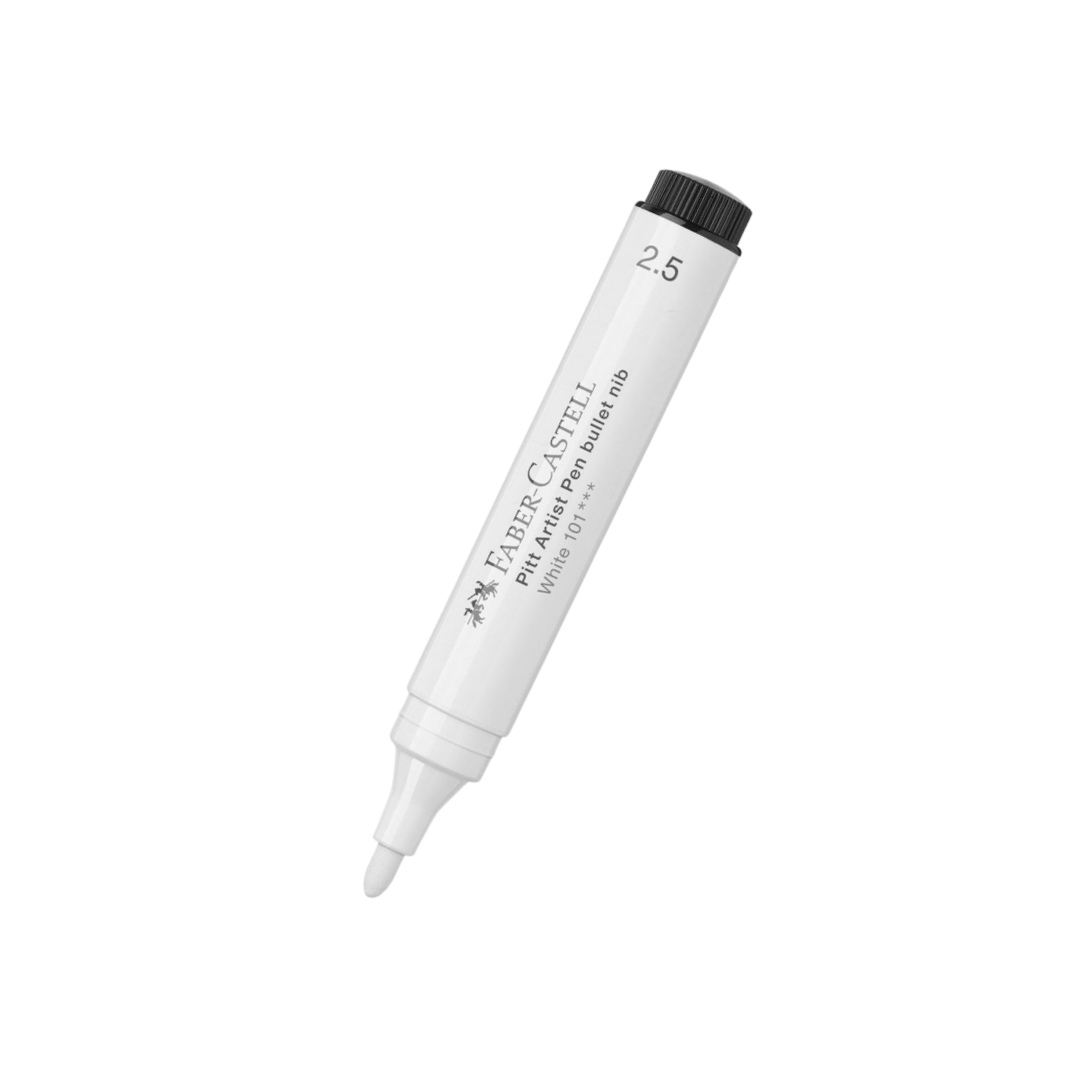 Faber-Castell PITT Artist Pen Big Brush 2.5mm White — Faber-Castell fineliner — premium stationery and lifestyle, at Cityluxe Singapore