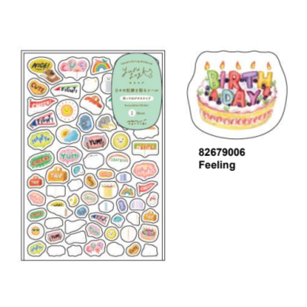 Midori Yuru Log Sticker (1 Sheet) - Feeling — close-up