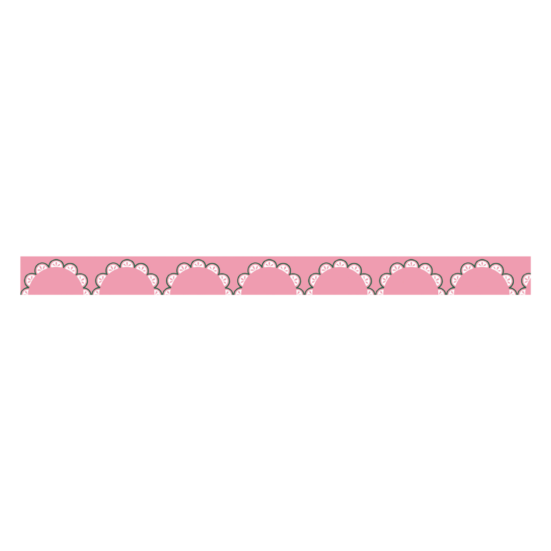 MT 1P Kamoi Retro Design Washi Tape - Floral Lace — applied on surface