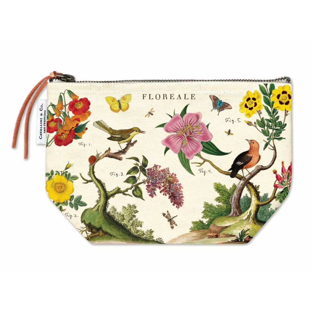 Cavallini Vintage Pouch - Floreale — front view
