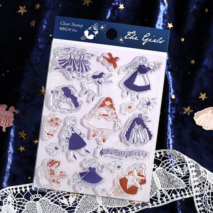 BGM Clear Stamp: Diary - Flying Girl — with packaging