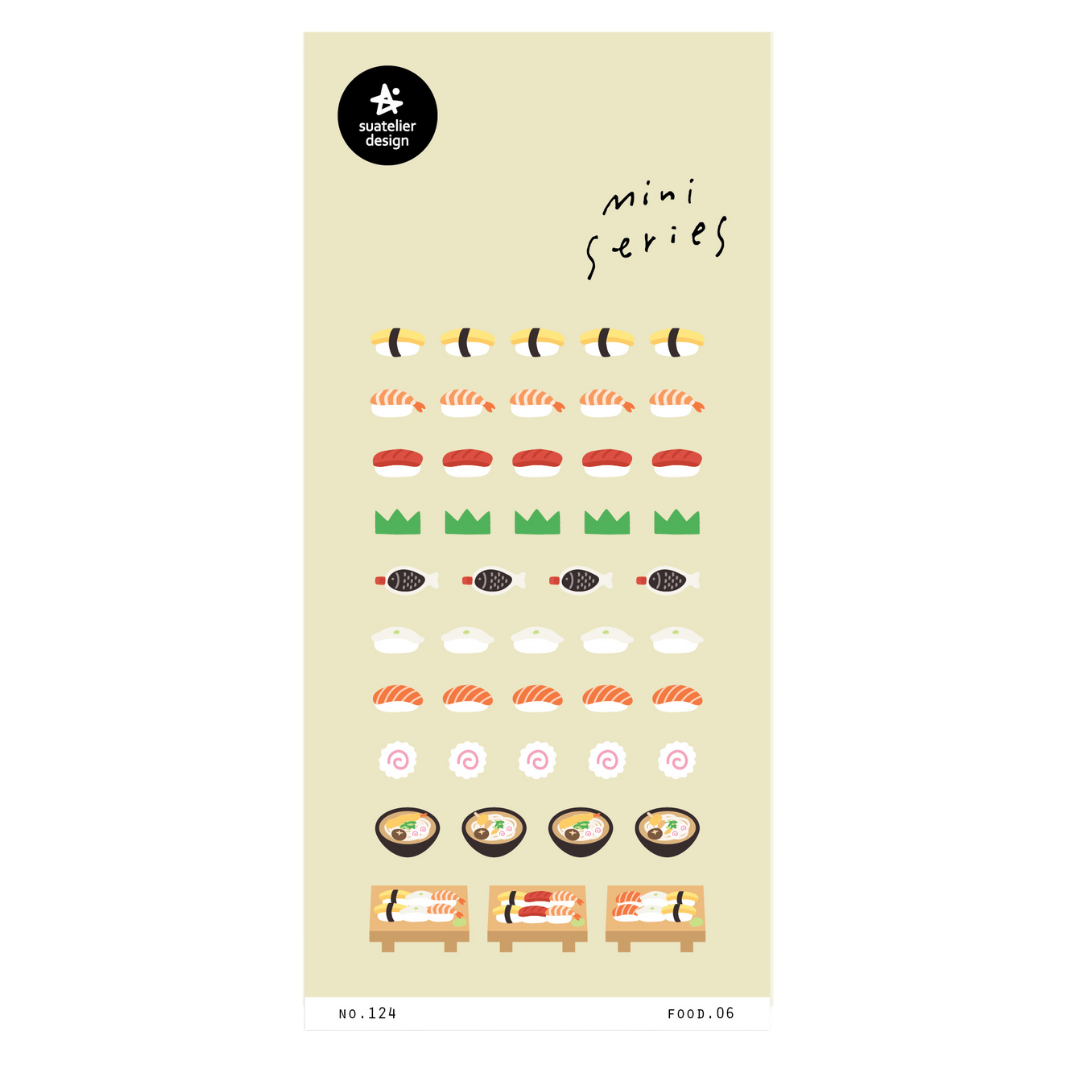 Suatelier Mini Series Sticker - Food.06 Sushi — front view