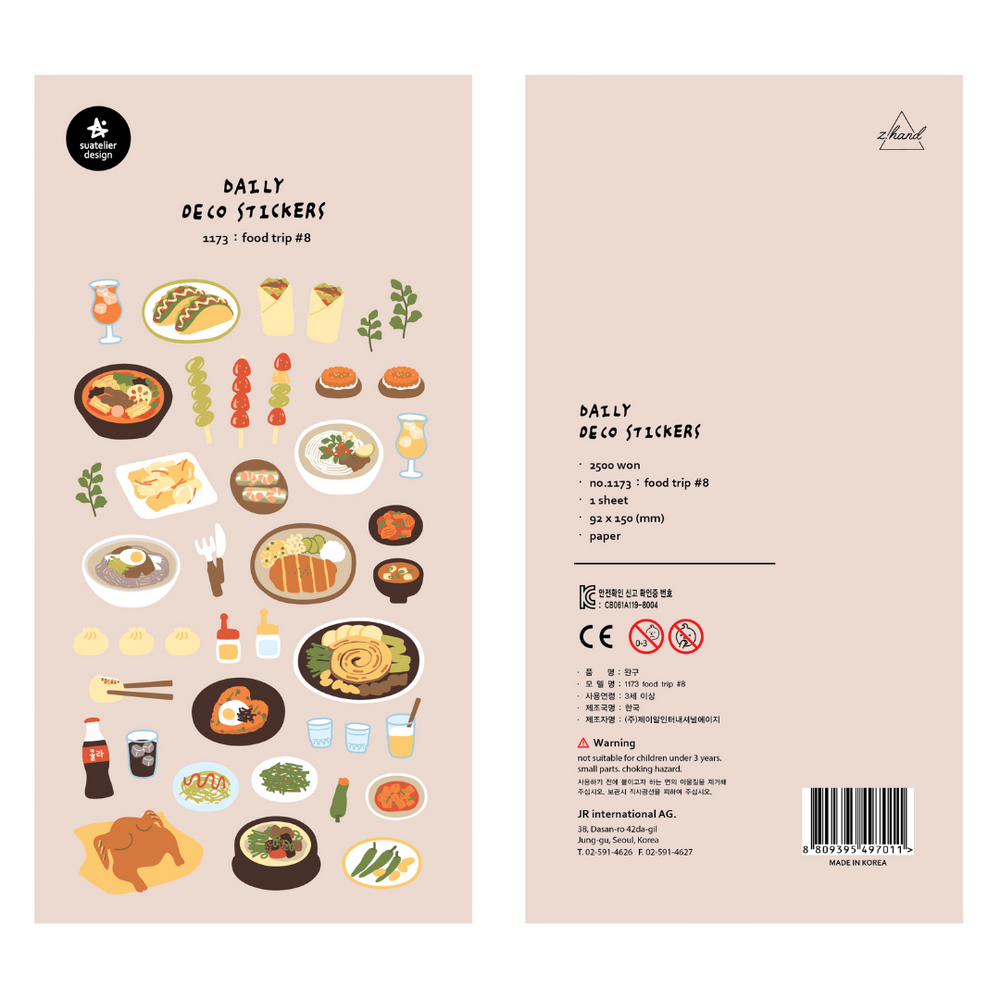 Suatelier Daily Deco Sticker - Food Trip #8 — side view