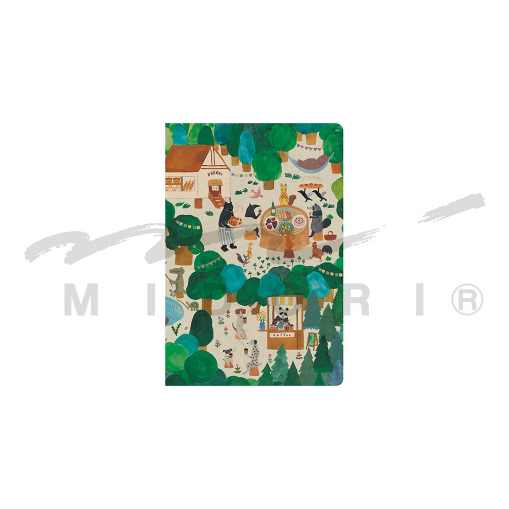 Midori Yuru Log Notebook [B6] - Forest Animal — open spread