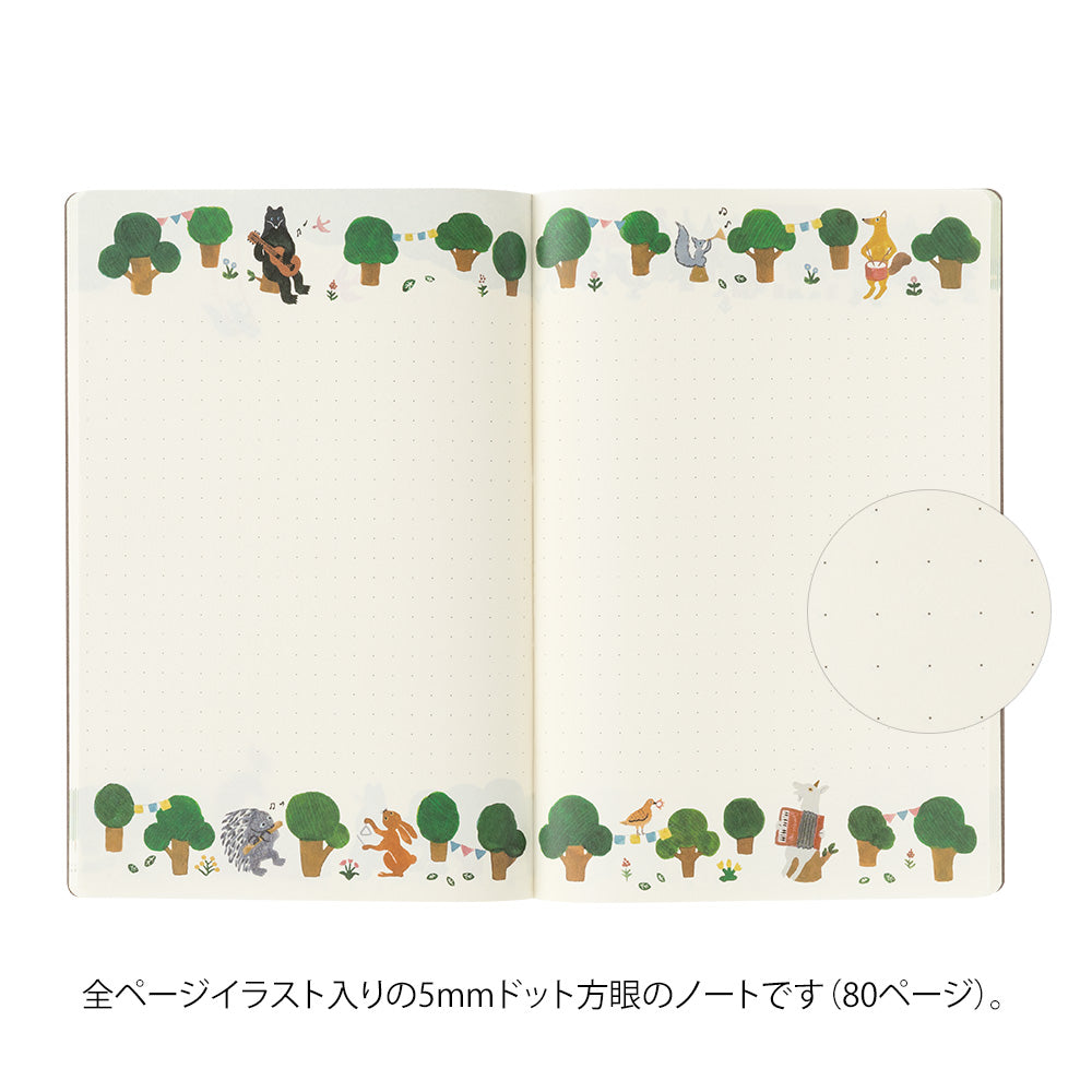 Midori Yuru Log Notebook [B6] - Forest Animal — size comparison