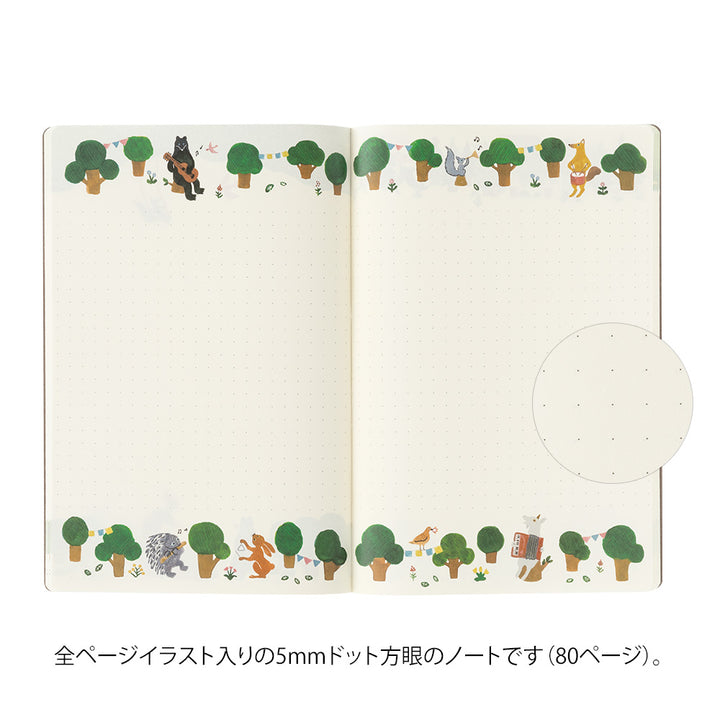 Midori Yuru Log Notebook [B6] - Forest Animal — size comparison