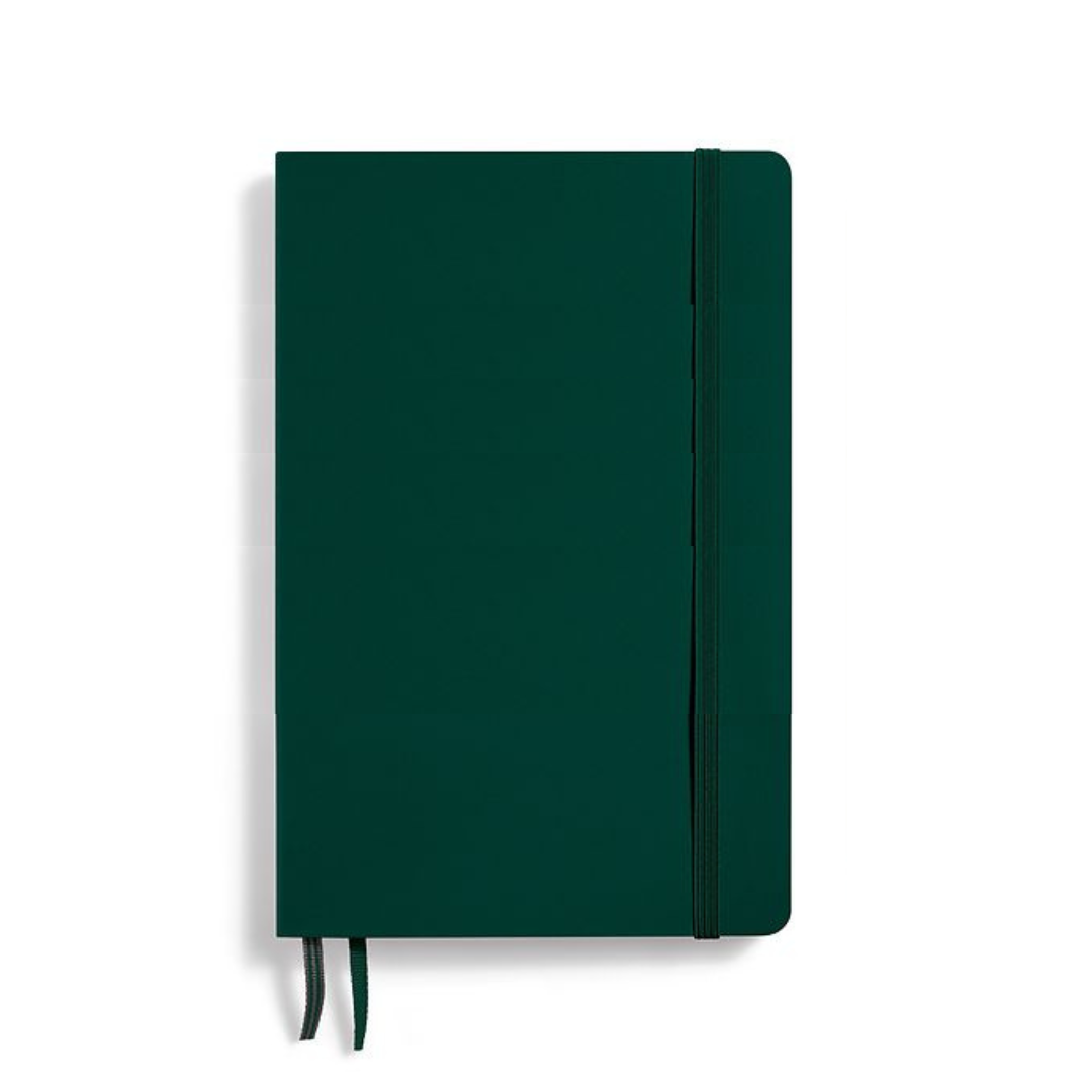 Leuchtturm1917 B6+ Softcover Paperback Notebook - Dotted / Forest Green — open spread