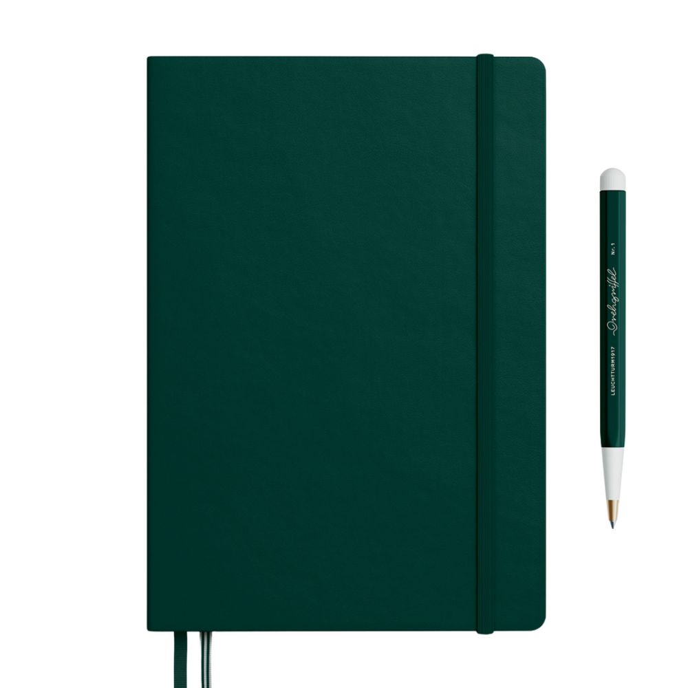 Leuchtturm1917 A5 Medium Hardcover Notebook (Thick, 411 Pages) in Ruled / Forest Green — Leuchtturm1917 notebook — quality writing journal with premium paper, at Cityluxe Singapore stationery store