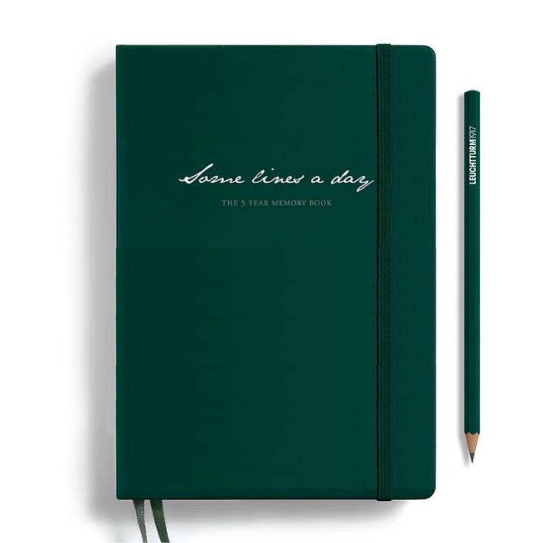 Leuchtturm1917 Some Lines A Day A5 Medium Hardcover Notebook - Forest Green — back cover