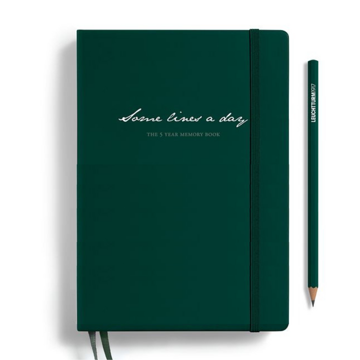 Leuchtturm1917 Some Lines A Day A5 Medium Hardcover Notebook - Forest Green — back cover