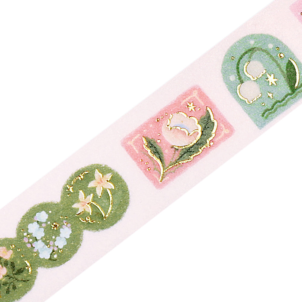 BGM Foil Stamping Masking Tape - Forest of Sunlight Through the Trees — pattern detail