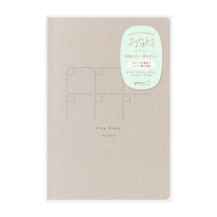 Midori Yuru Log Notebook [B6] - Free Diary Monthly — front cover