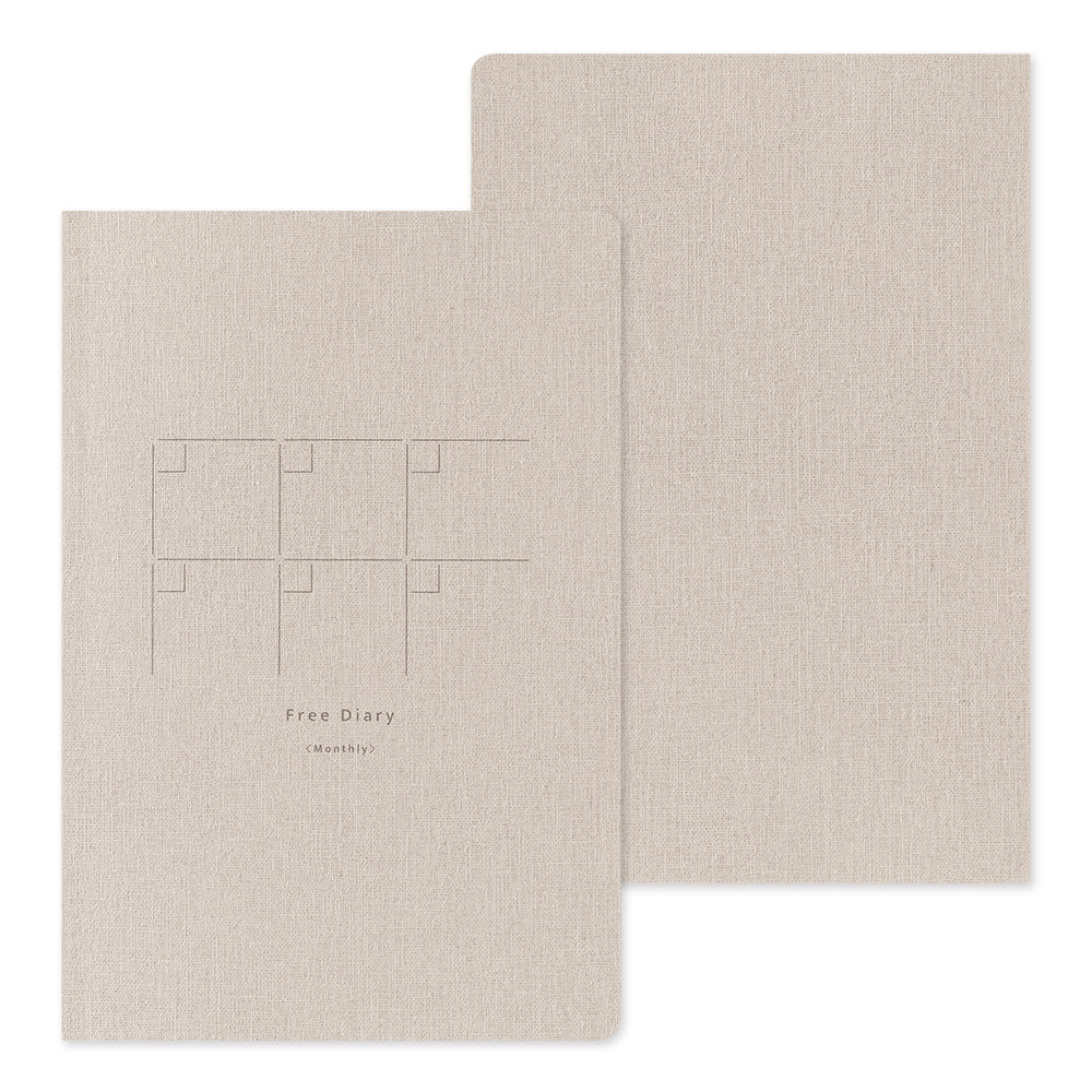 Midori Yuru Log Notebook [B6] - Free Diary Monthly — open spread