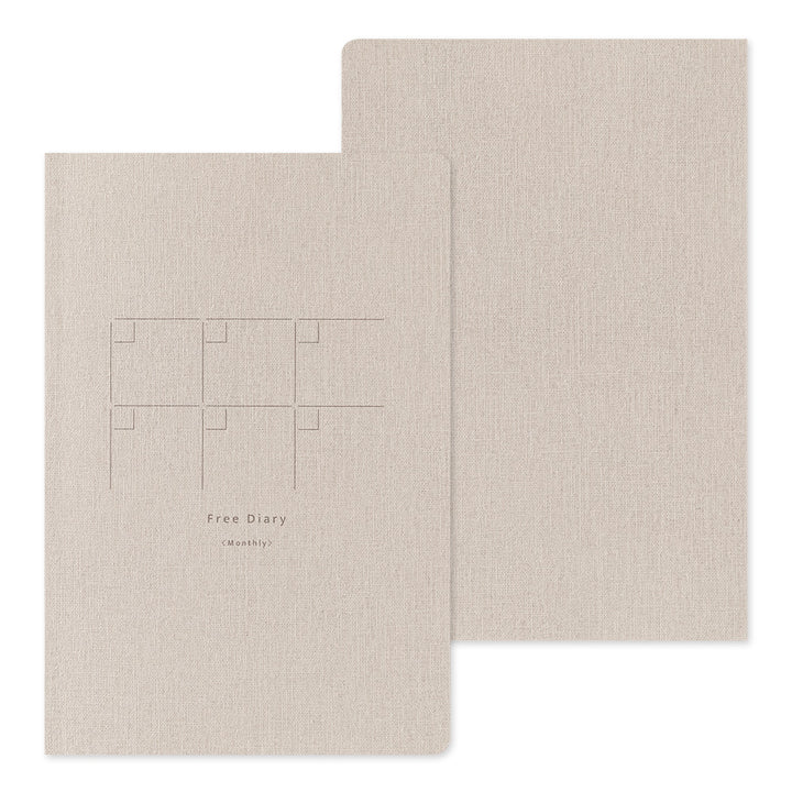 Midori Yuru Log Notebook [B6] - Free Diary Monthly — open spread