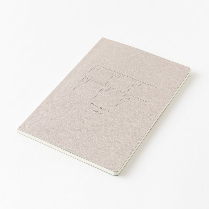 Midori Yuru Log Notebook [B6] - Free Diary Monthly — flat lay