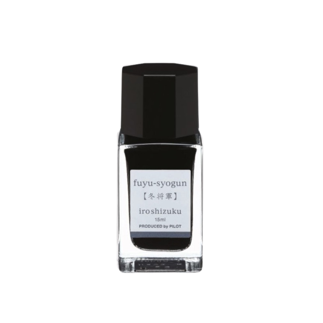 Pilot Iroshizuku 15ml Ink Bottle - Fuyu-syogun (Light Cool Gray) — bottle at angle
