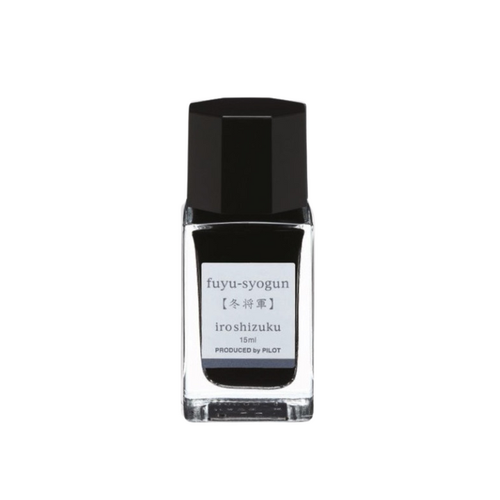 Pilot Iroshizuku 15ml Ink Bottle - Fuyu-syogun (Light Cool Gray) — bottle at angle