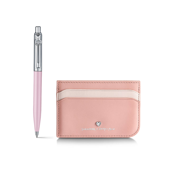 Sheaffer Gift Set ft. Emily in Paris Sentinel 321 Pink Matte Finish Ballpoint Pen with Chrome Trims and Full-Grain Leather…