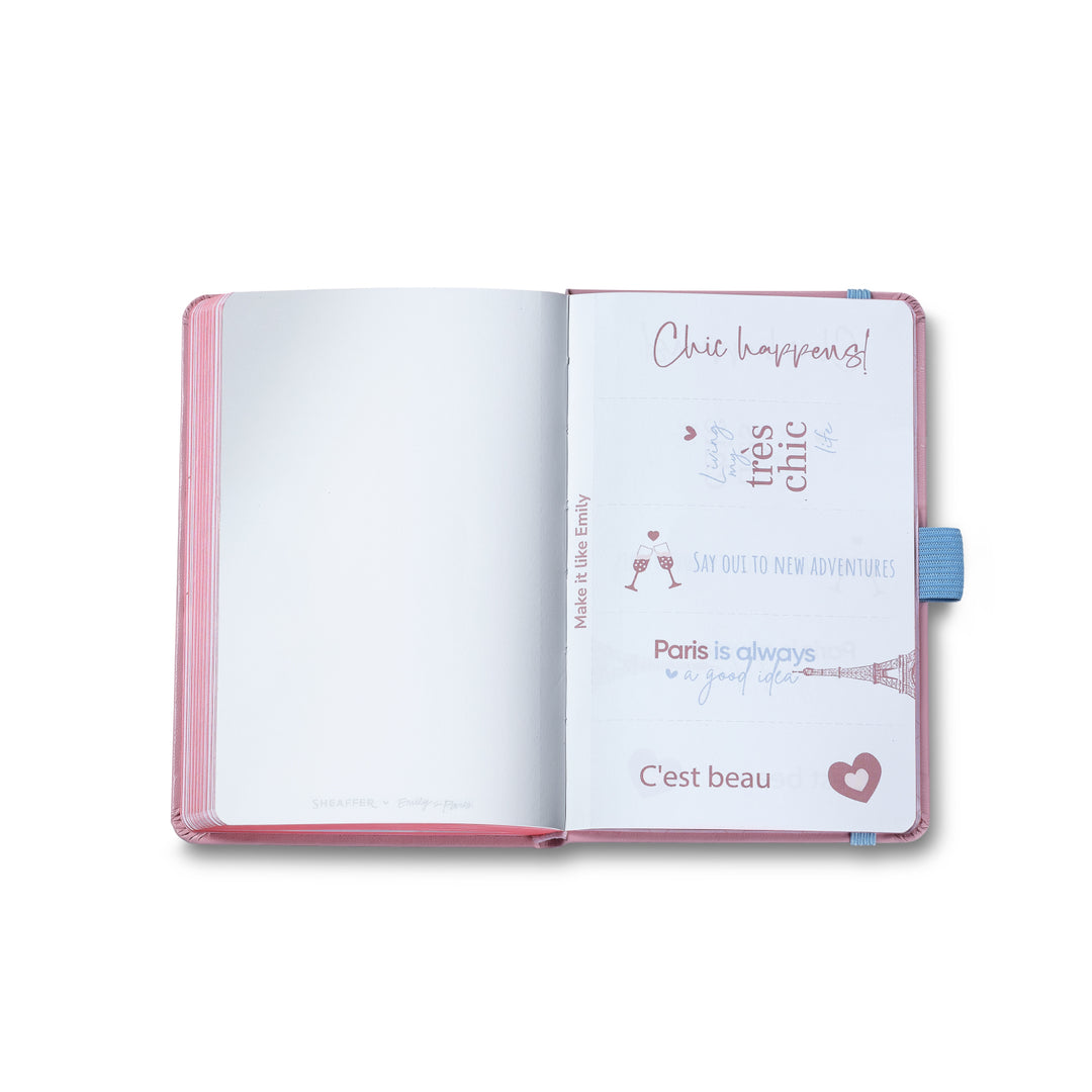 Sheaffer Gift Set ft. Emily in Paris Sentinel 321 Pink Matte Finish Ballpoint Pen with Chrome Trims and Small Hardbound Notebook — Sheaffer ballpoint pen — reliable smooth-writing everyday pen, at Cit