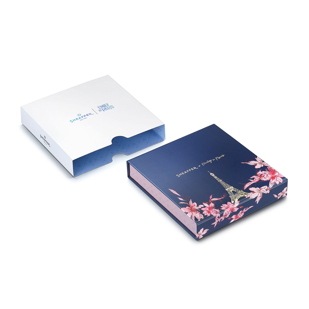 Sheaffer Gift Set ft. Emily in Paris Sentinel 321 Pink Matte Finish Ballpoint Pen with Chrome Trims and Small Hardbound Notebook — Sheaffer ballpoint pen — reliable smooth-writing everyday pen, at Cit