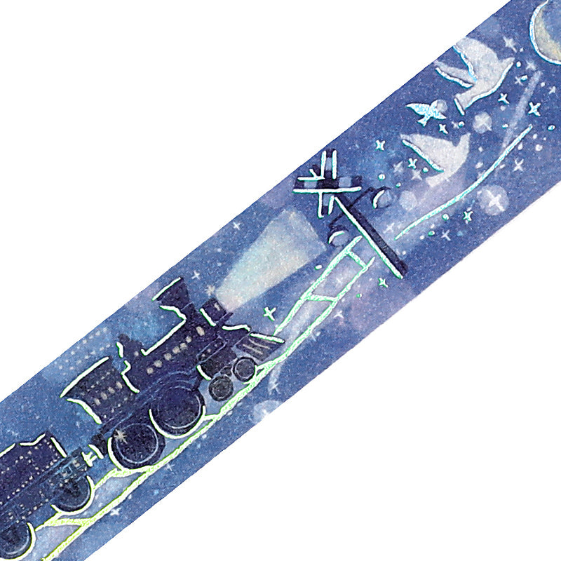 BGM Foil Stamping Masking Tape: Life - Galaxy Train — pattern detail