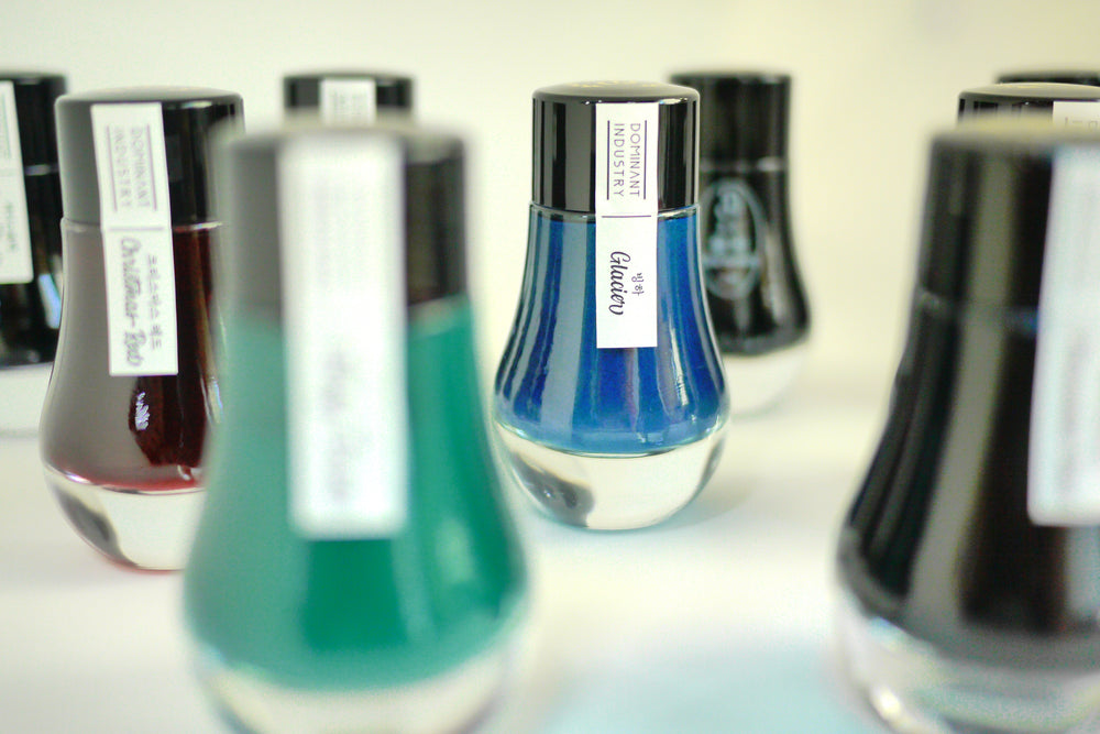 Dominant Industry Pearl 25ml Ink Bottle Glacier 008 — bottle at angle