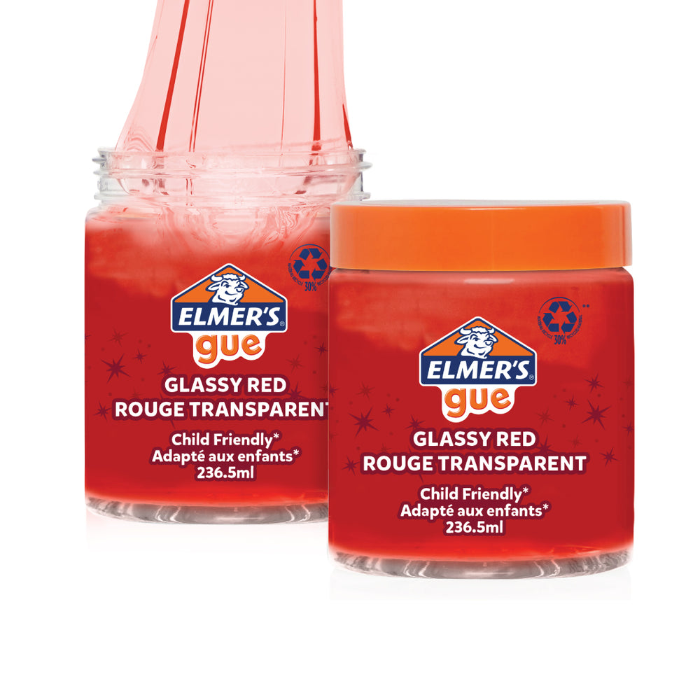 Elmer’s Gue (236ml) - Glassy Red Rouge Transparent — side view
