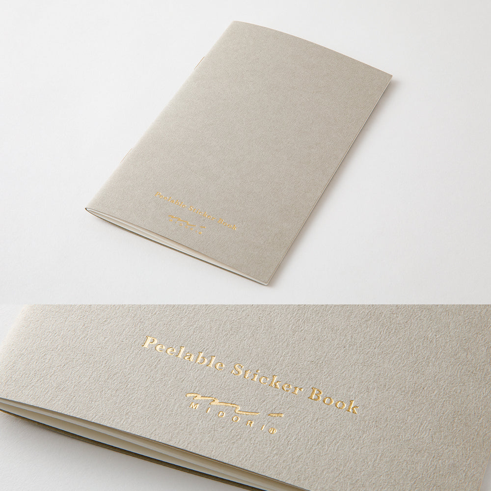 Midori Sticker Book with Pocket - Gray — close-up