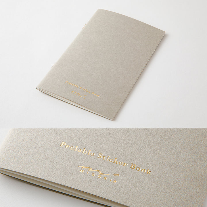 Midori Sticker Book with Pocket - Gray — close-up