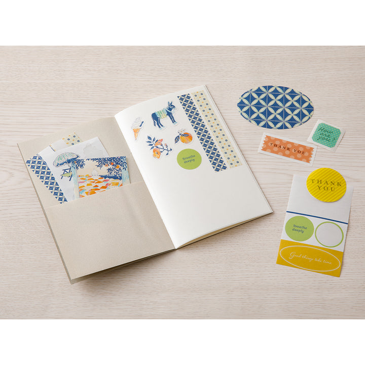Midori Sticker Book with Pocket - Gray — detail view