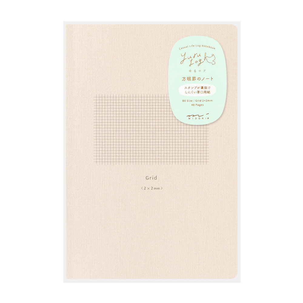 Midori Yuru Log Notebook [B6] - Grid 2x2mm — front cover