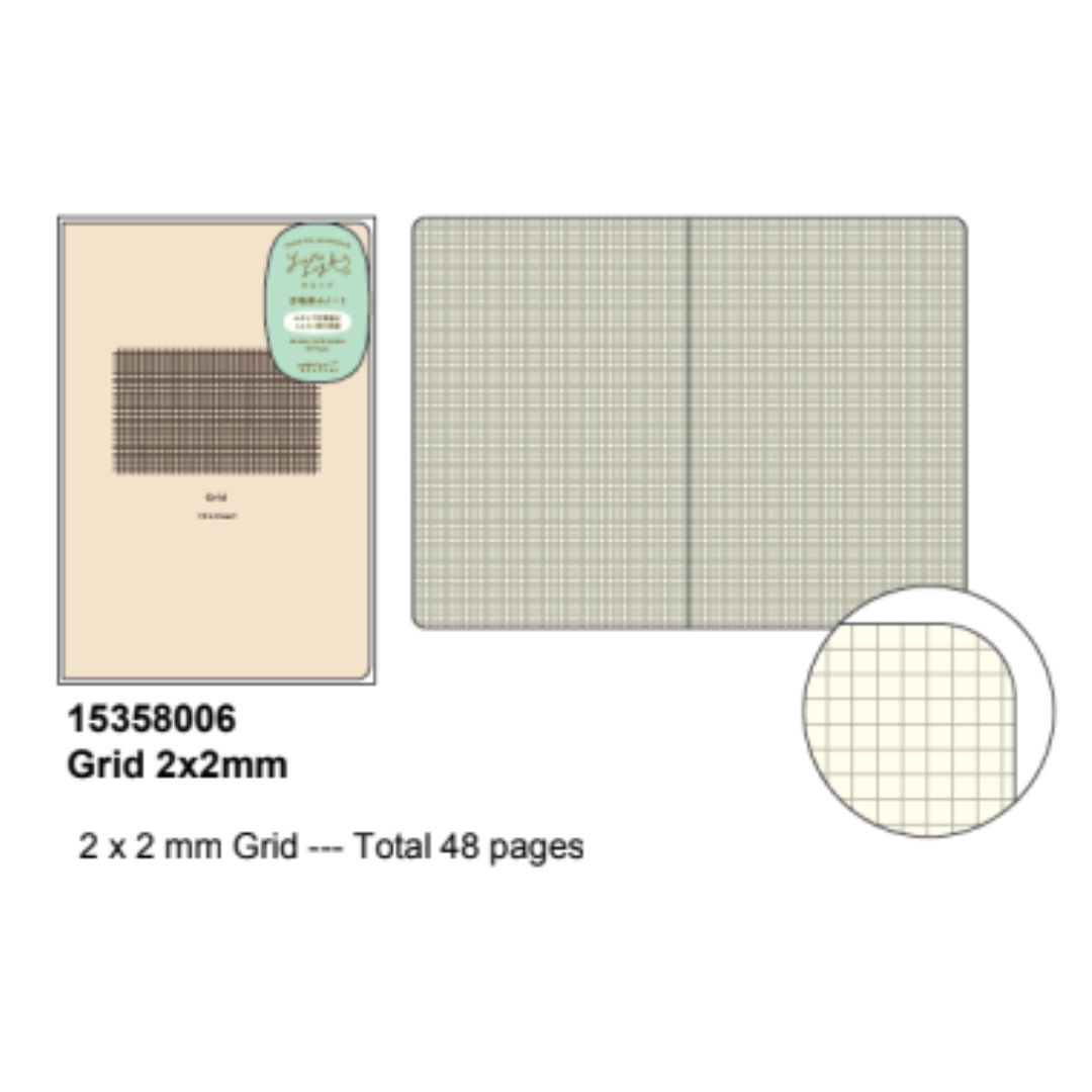 Midori Yuru Log Notebook [B6] - Grid 2x2mm — flat lay