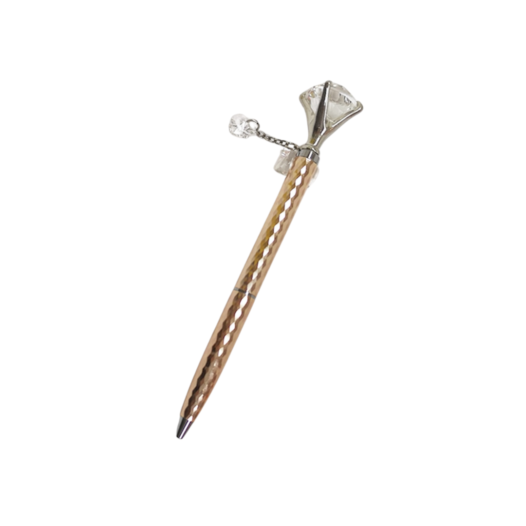 Helen Kelly Diamond Charm Pen Rose Gold — Helen Kelly ballpoint pen — reliable smooth-writing everyday pen, at Cityluxe Singapore