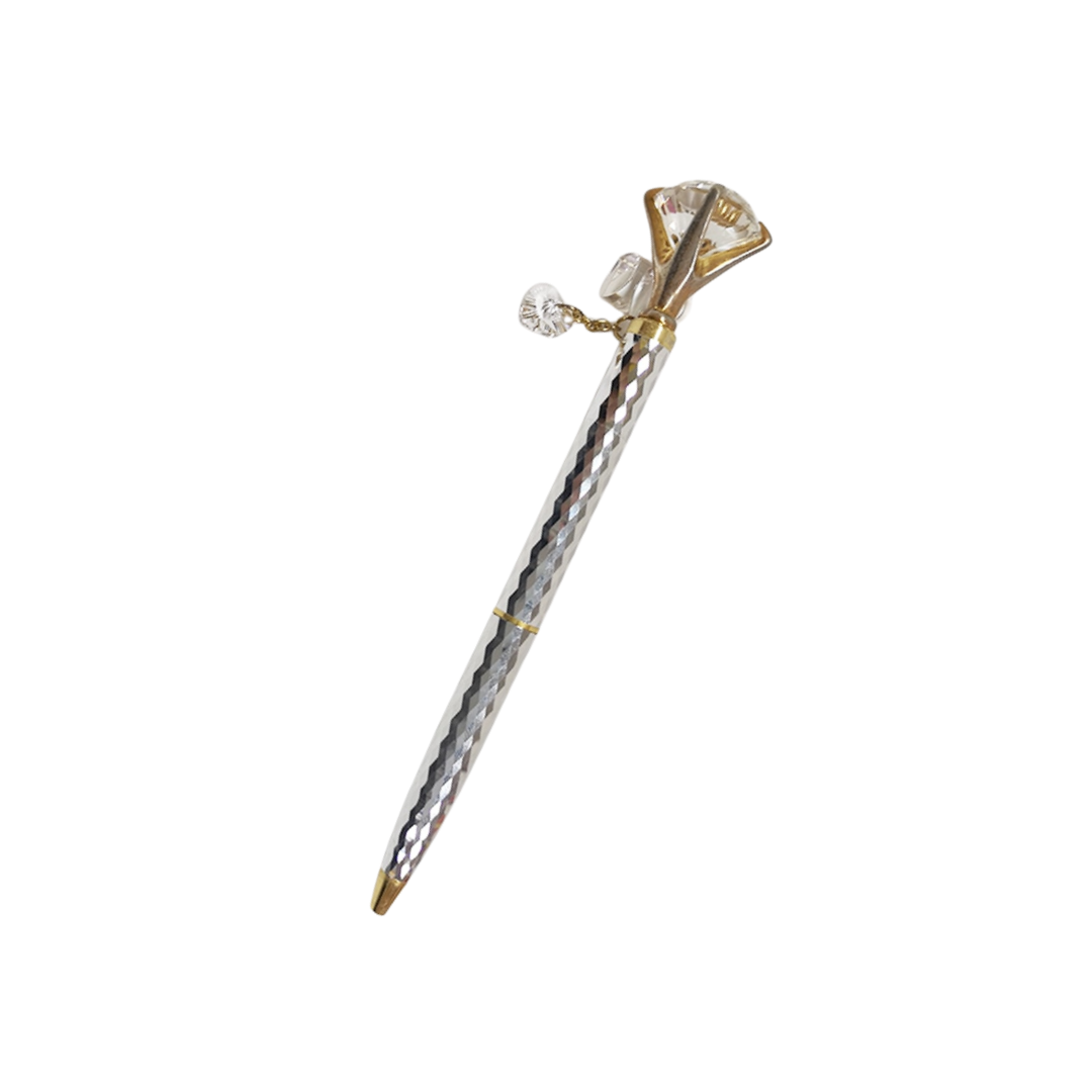 Helen Kelly Diamond Charm Pen Silver — Helen Kelly ballpoint pen — reliable smooth-writing everyday pen, at Cityluxe Singapore